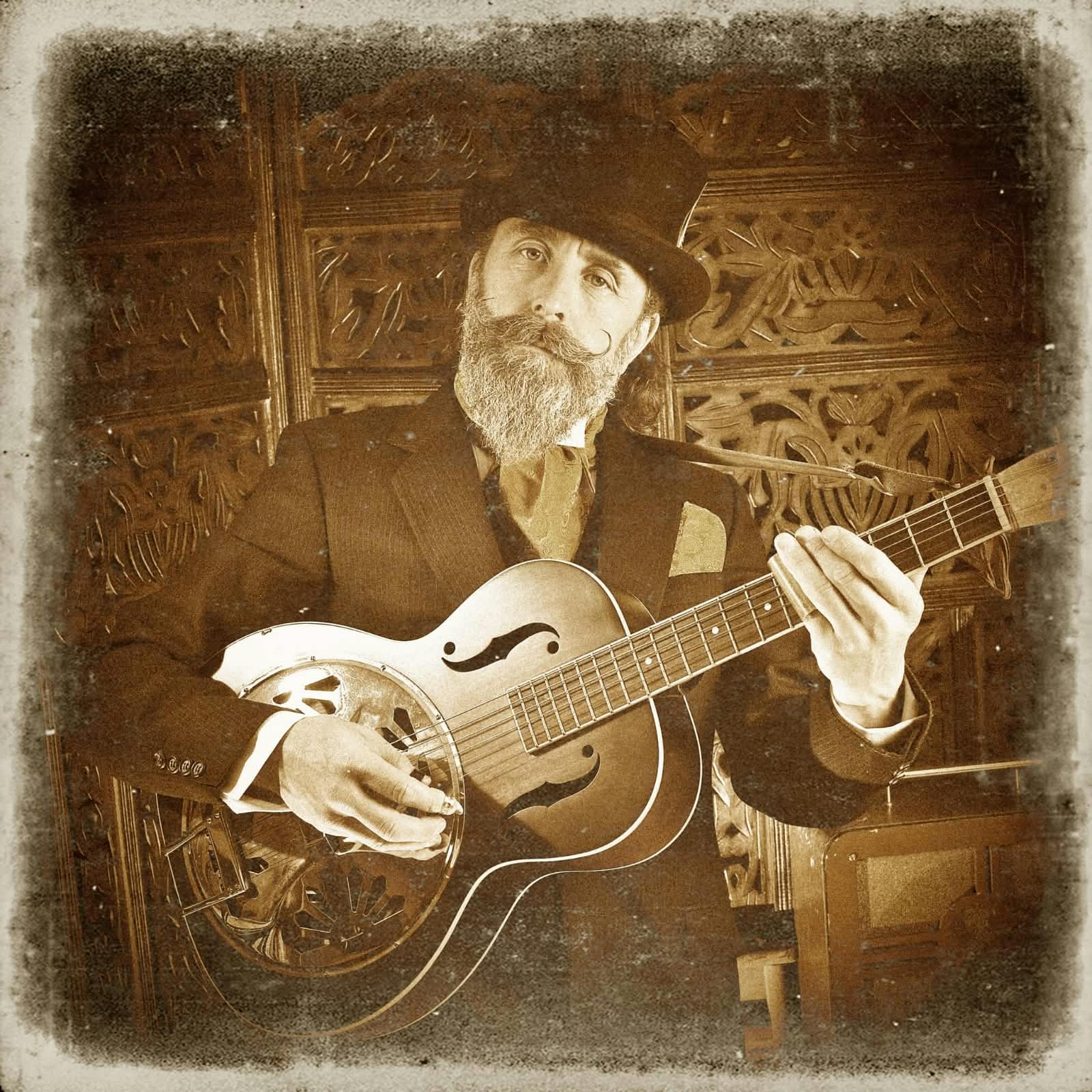 Stompin Thompson with resonator guitar